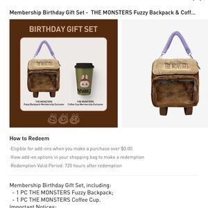 Labubu THE MONSTERS Fuzzy Backpack - Brown